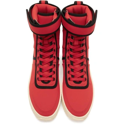Shop Fear Of God Red & Black Military High-top Sneakers