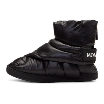 Shop Moncler Black Puffer High-top Sneakers