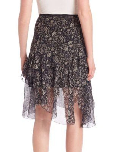 Shop Elie Tahari Sharon Floral Chiffon Skirt In Legend