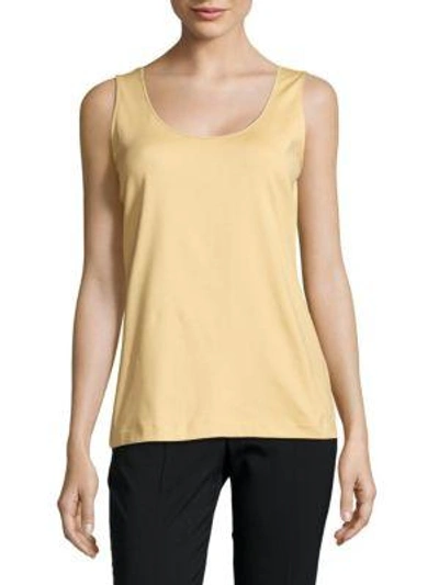 Shop Lafayette 148 Cotton-blend Tank Top In Citronella