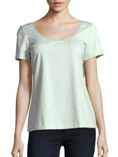 Shop Lafayette 148 Cotton-blend Solid Top In Iced Coral