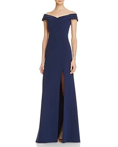 Shop Aidan Mattox Off-the-shoulder Gown - 100% Exclusive In Twilight