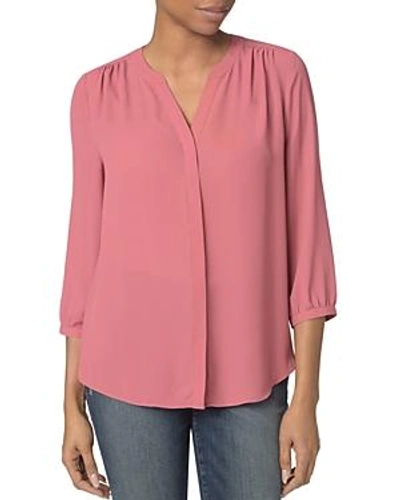 Shop Nydj Pleat-back Blouse In Mauvewood