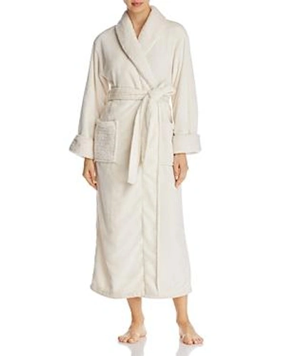 Shop Natori Long Plush Robe In Alabaster