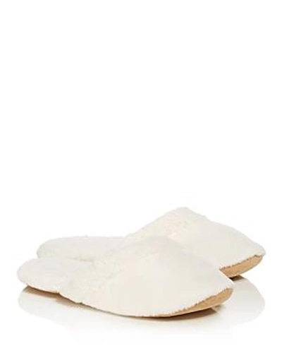 Shop Natori Faux Fur Slippers In Alabaster