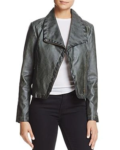 Shop Bagatelle Faux-leather Moto Jacket In Olive