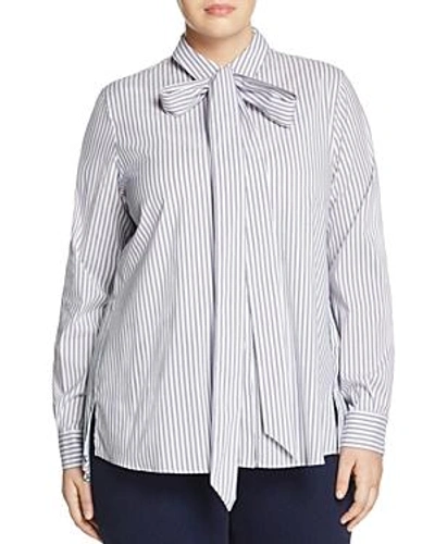 Shop Marina Rinaldi Baldo Striped Shirt In White