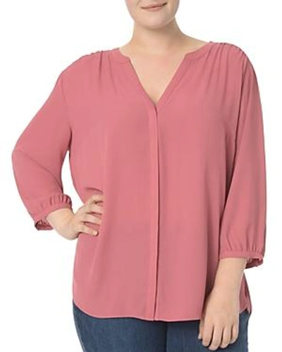 Shop Nydj Pleat Back Blouse In Mauvewood Pink