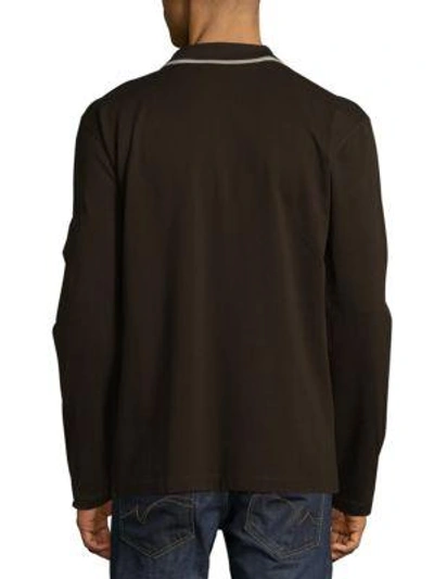 Shop Roberto Cavalli Knitted Cotton Polo In Dark Brown