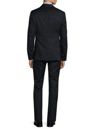 Shop Armani Collezioni Modern-fit Wool Suit In Navy