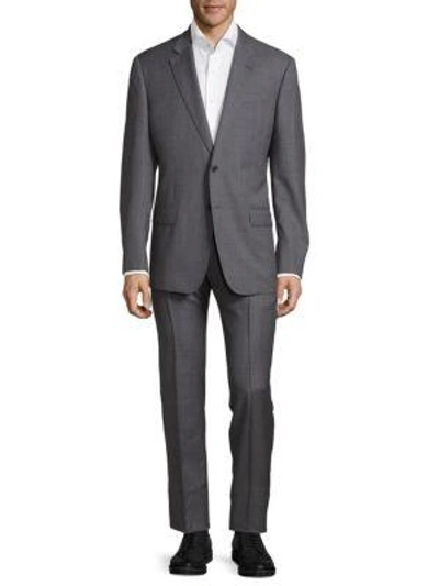 Shop Armani Collezioni Button-front Wool Suit In Titanium