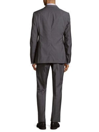 Shop Armani Collezioni Notch Lapel Wool Suit In Dove Grey