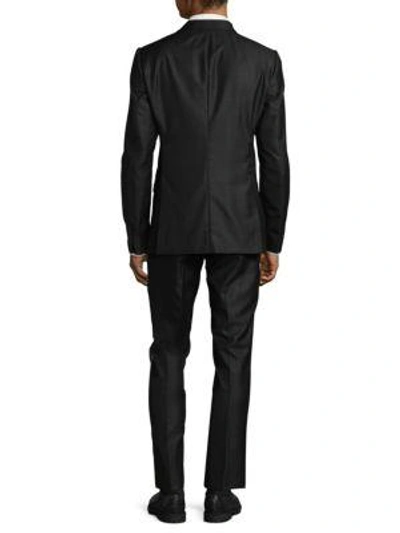 Shop Armani Collezioni Virgin Wool-blend Suit In Black