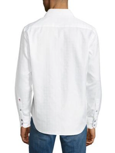 Shop Robert Graham Rialto Cotton Button-down Shirt In White