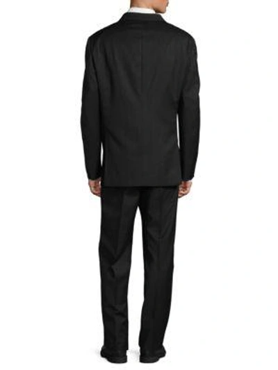 Shop Armani Collezioni Brushed Wool Suit In Grey