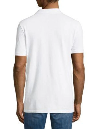 Shop Versace Solid Cotton Polo In White