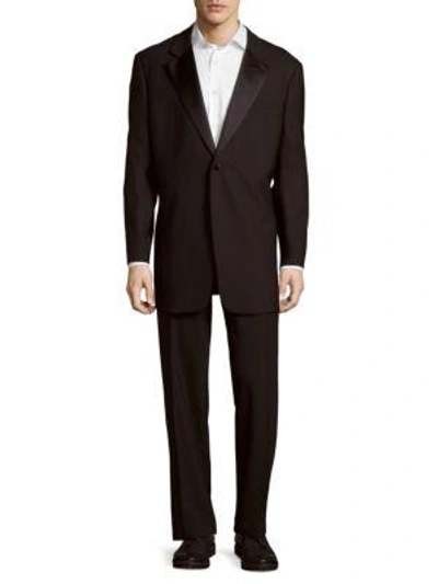 Shop Canali Solid Notch-lapel Suit In Black