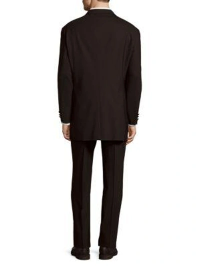 Shop Canali Solid Notch-lapel Suit In Black