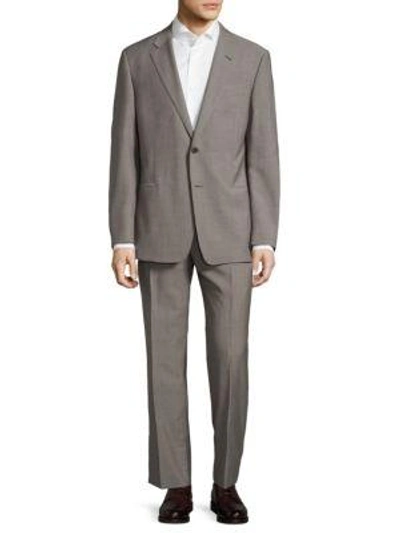 Shop Armani Collezioni Regular-fit Notch-lapel Suit In Brown