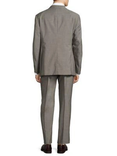 Shop Armani Collezioni Regular-fit Notch-lapel Suit In Brown