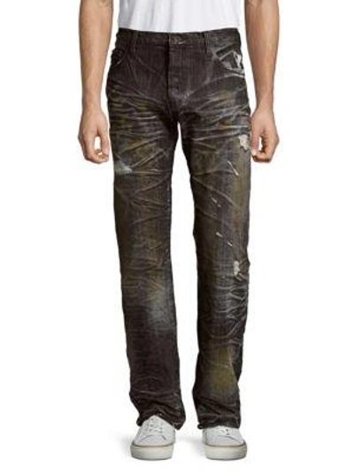 Shop Prps Agreement Distressed Cotton Denim Pants In Black