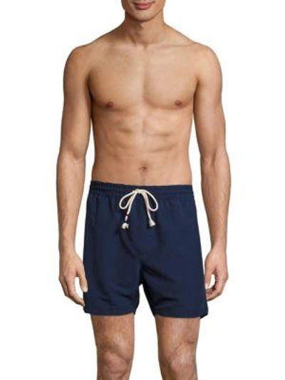 Shop Sol Angeles Solid Drawstring-waist Shorts In Indigo