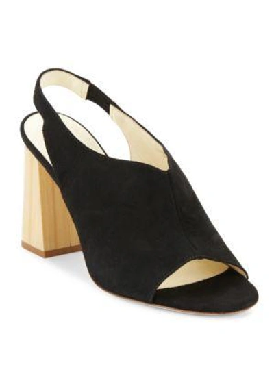 Shop Bettye Muller Posh Leather Slingback Sandals In Black