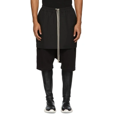 Shop Rick Owens Drkshdw Black Kilt Pods Shorts