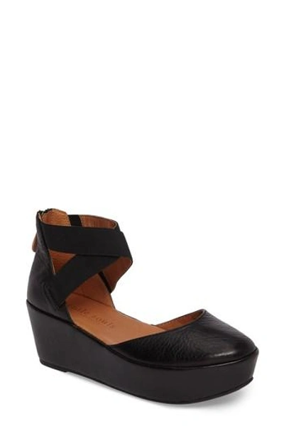 Shop Gentle Souls Nyssa Platform Wedge In Black Leather