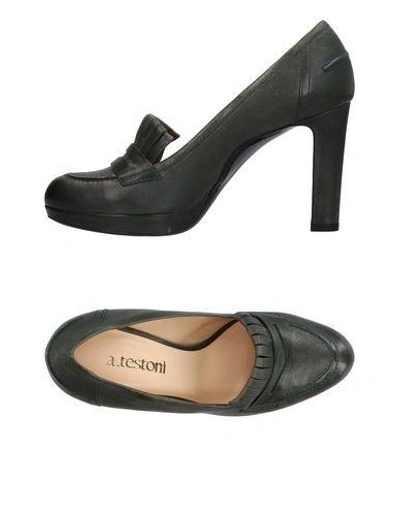 Shop A.testoni Loafers In Lead
