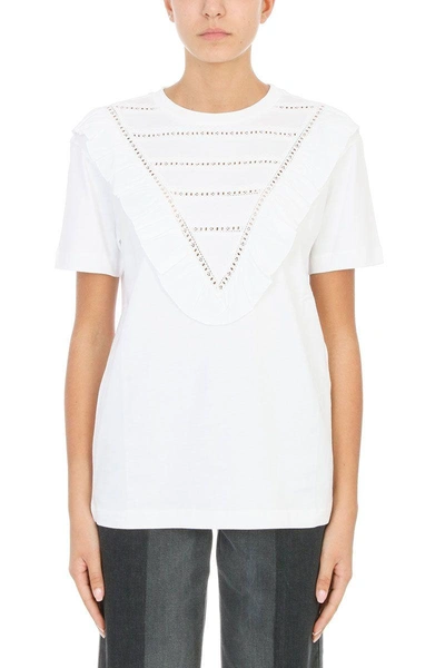 Shop Stella Mccartney White Cotton T-shirt In Powder