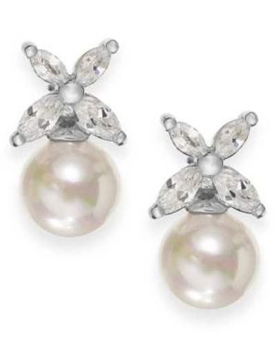 Shop Majorica Sterling Silver Organic Man-made Pearl Butterfly Stud Earrings