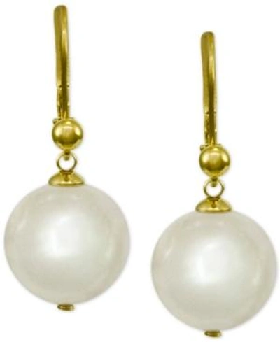 Shop Majorica 18k Vermeil Imitation Pearl Drop Earrings In Gold