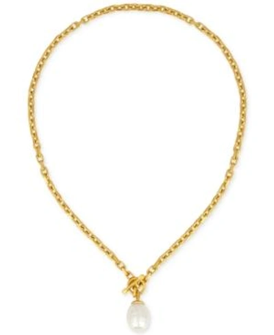 Shop Majorica Gold-tone Baroque Imitation Pearl Pendant Necklace