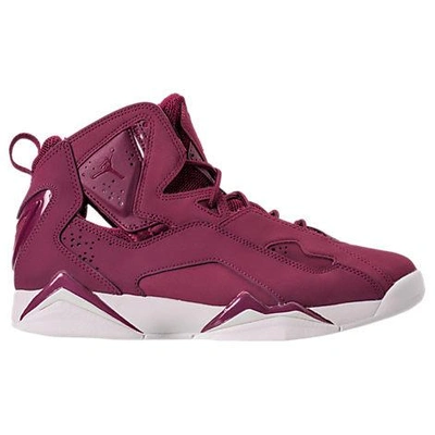 Shop Nike Men's Jordan True Flight Basketball Shoes, Purple/red