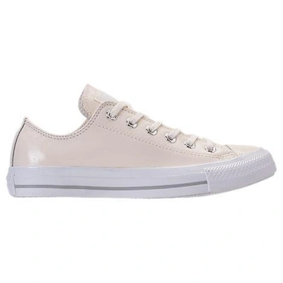 Shop Converse Women's Chuck Taylor Low Top Patent Casual Shoes, White - Size 8.0
