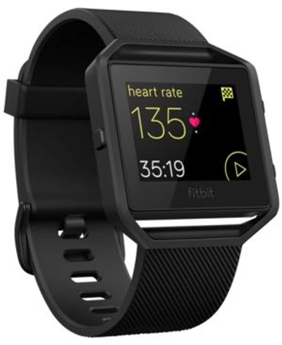 Shop Fitbit Blaze Black Elastomer Band Fitness Watch 40mm