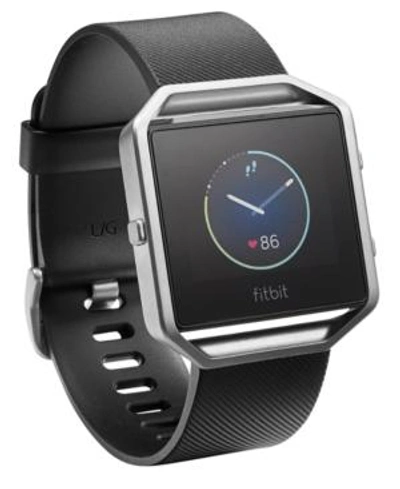 Shop Fitbit Blaze Smart Fitness Watch In Black Silver