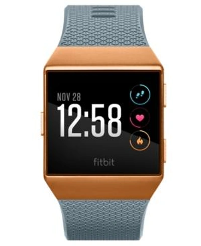 Shop Fitbit Unisex Ionic Slate Blue Elastomer Strap Smart Watch 35x32mm In Burnt Orange