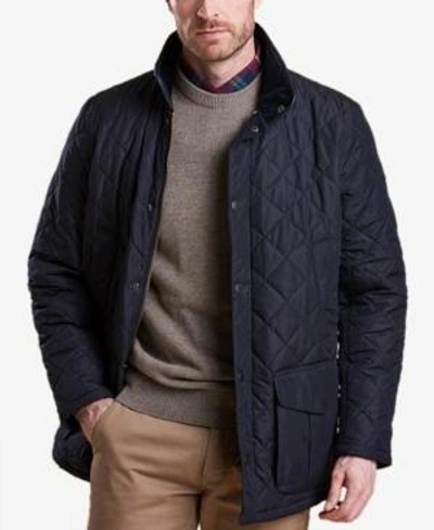 Shop Barbour Men's Devon Quilted Jacket In Navy