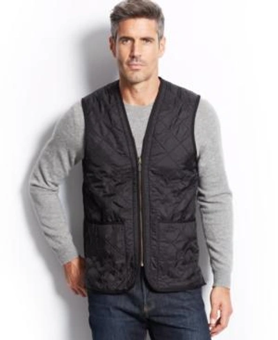 Shop Barbour Men's Polar-quilt Waistcoat In Black