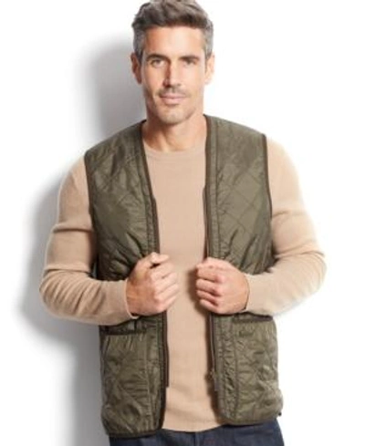 Barbour Sleevelees Quilted Jacket Polarquilt Waist In Olive