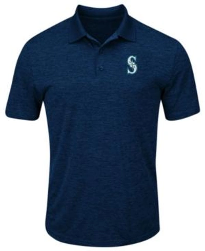 Shop Majestic Men's Seattle Mariners First Hit Polo Shirt In Navy