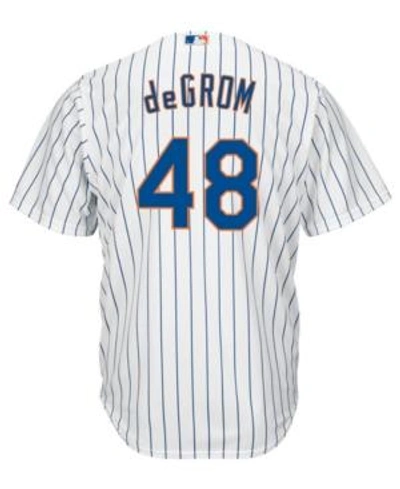 Shop Majestic Men's Jacob Degrom New York Mets Replica Jersey In White/royalblue