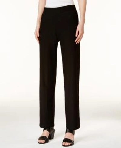 Shop Eileen Fisher System Washable Crepe Straight-leg Pants, Regular & Petite In Black