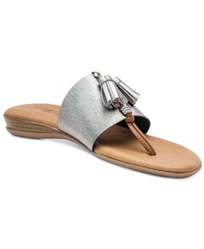 Shop Andre Assous Nancy Thong Sandals In Pewter
