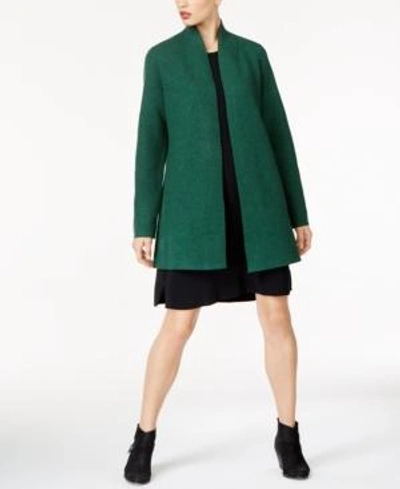 Shop Eileen Fisher Wool Open-front Overcoat, Regular & Petite In Hemlock