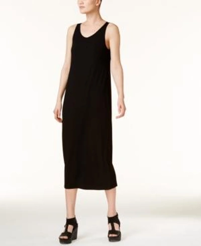 Shop Eileen Fisher System Stretch Jersey Scoop-neck Midi Dress, Regular & Petite In Black