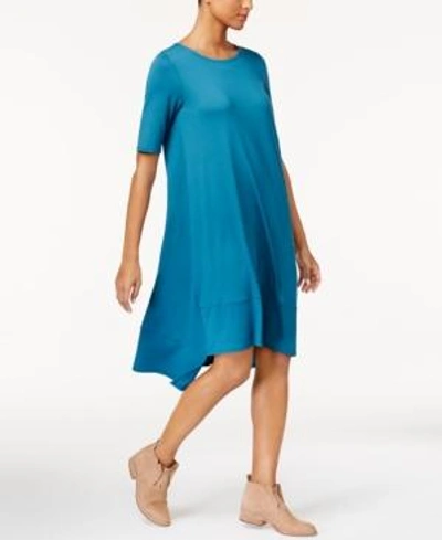 Shop Eileen Fisher Stretch Jersey Asymmetrical Dress, Regular & Petite In Nile