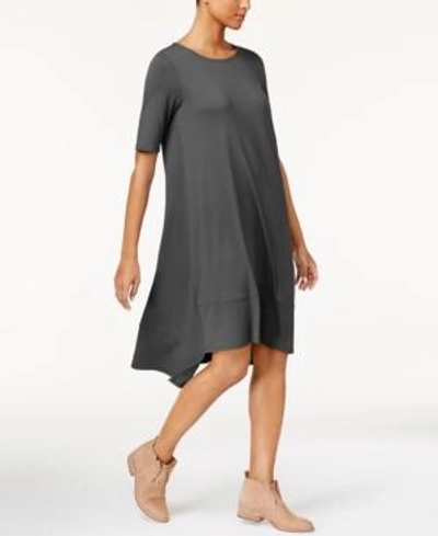 Shop Eileen Fisher Stretch Jersey Asymmetrical Dress, Regular & Petite In Bark